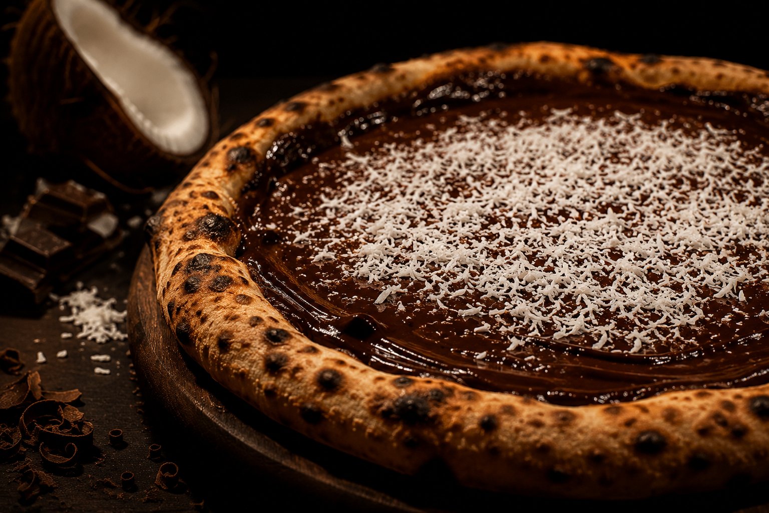 Pizza Cocada di Ganache artesanal — Crosté Pizzaria, Grajaú, Zona Norte do Rio de Janeiro